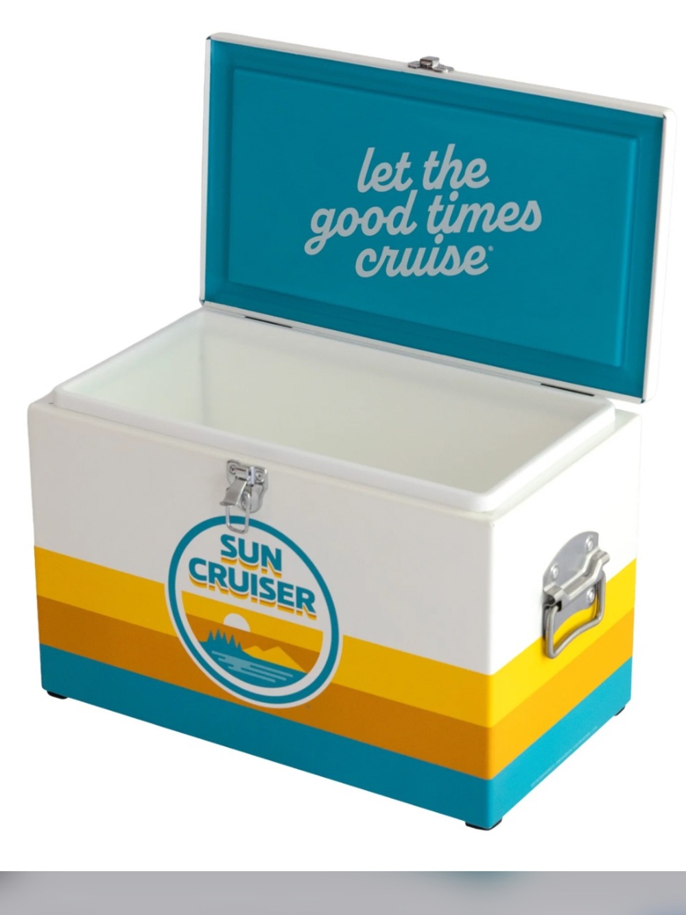 Sun cruiser Teal & Yellow Retro Cooler Chest -